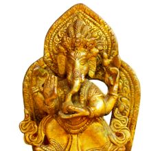 Brass Ganesha (Ht- 6.3 Inches)