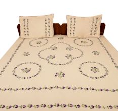 Papaya Peach Cotton Double Bedsheet