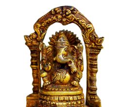 Brass Ganesha (Ht- 4.3 Inches)