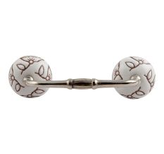 Calla Lily Brown Etched Ceramic Floral Bridge Handle