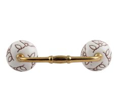 Calla Lily Brown Etched Ceramic Floral Bridge Handle