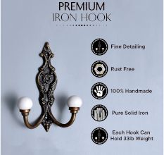 Solid White Ceramic Iron Hooks