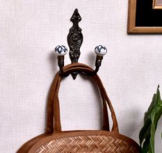 Grey Floral Ceramic Iron Hooks