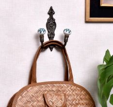 Green Floral Ceramic Iron Hooks