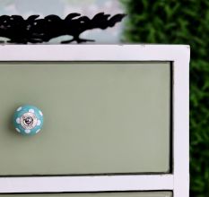 Sea Green Dotted Ceramic Knob