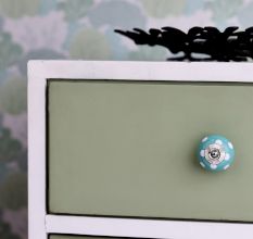 Sea Green Dotted Ceramic Knob