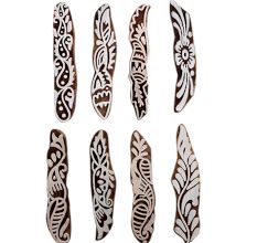 Set of 8 Piece New Mix Wooden Printing Block