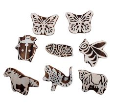 Set of 8 Piece New Mix Wooden Printing Block