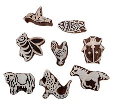 Set of 8 Piece New Mix Wooden Printing Block