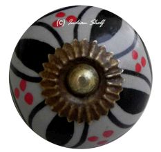 Light Grey Black Knob
