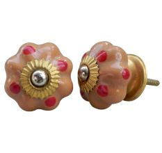 Beige Red Dotted Melon Knob