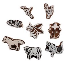 Set of 8 Piece New Mix Wooden Printing Block