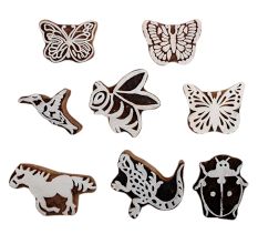 Set of 8 Piece New Mix Wooden Printing Block