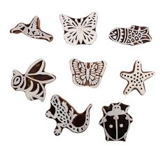 Set of 8 Piece New Mix Wooden Printing Block