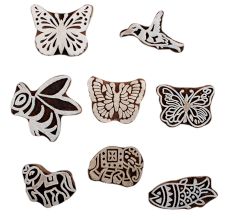 Set of 8 Piece New Mix Wooden Printing Block