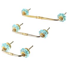Turquoise Melon Glass Bridge Handle