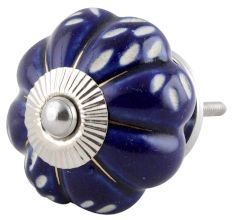 Royal Blue Engraved Melon Knob
