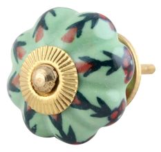 Red and Green Grass Ceramic Knob