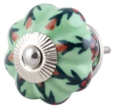 Red and Green Grass Ceramic Knob