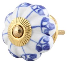Blue Shamrock Ceramic Knob