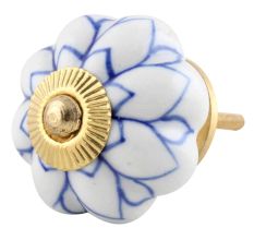 Blue Lotus Ceramic Knob