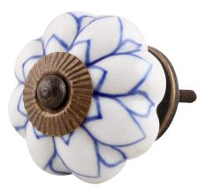 Blue Lotus Ceramic Knob