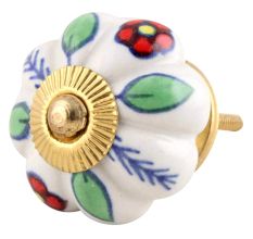 Red Dahlia Ceramic Knob