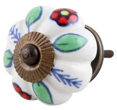 Red Dahlia Ceramic Knob