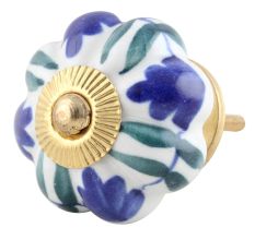 Blue Rose Ceramic Knob
