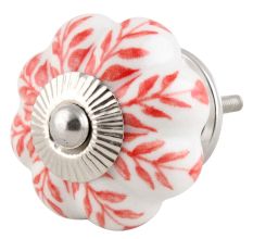 Red Leaf Ceramic Knob