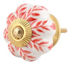 Red Leaf Ceramic Knob