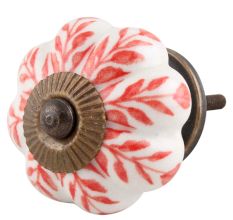 Red Leaf Ceramic Knob