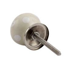 Cream White Dot Small Dresser Knob
