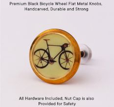 Black Bicycle Wheel Flat Metal Dresser Knobs