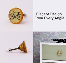 Black Bicycle Wheel Flat Metal Dresser Knobs