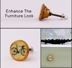 Black Bicycle Wheel Flat Metal Dresser Knobs