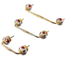 Round Plumeria Mystical Ceramic Bridge Handle
