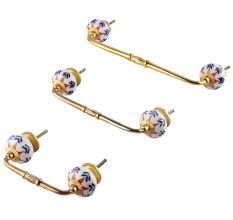 Hybiscus Red Flower Ceramic Bridge Handle