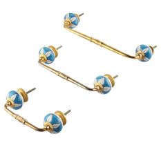 Mexican Heather Flower Ceramic Bridge Handle