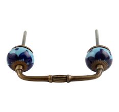 Blueanemone Flower Ceramic Bridge Handle