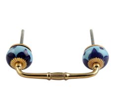 Blueanemone Flower Ceramic Bridge Handle