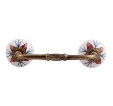 Deep Maroon Lily Ceramic Bridge Handle