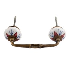 Deep Maroon Lily Ceramic Bridge Handle