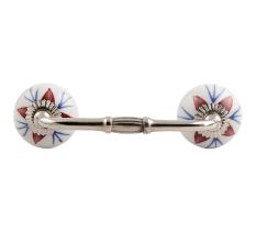 Deep Maroon Lily Ceramic Bridge Handle