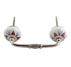 Deep Maroon Lily Ceramic Bridge Handle