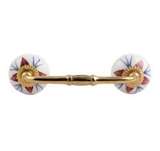 Deep Maroon Lily Ceramic Bridge Handle