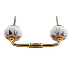 Deep Maroon Lily Ceramic Bridge Handle