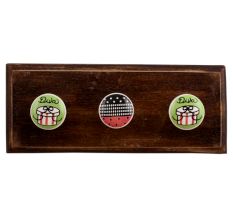 Mix Multicolor Ceramic Flat Wooden Hooks