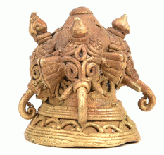 Bronze Incense Holder with Elephant God Face