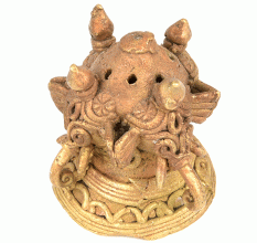 Bronze Incense Holder with Elephant God Face